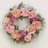 Peony Rose Hydrangea Wreath, Pink
