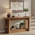 thumbnail image 3 of 63-Inch Farmhouse Console Table, Narrow Long 2-Tier Storage Sofa Table Behind Couch For Hallway, Entrance & Living Room (Rustic Brown), 3 of 8