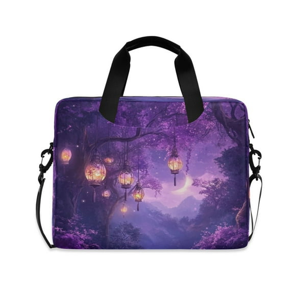 16" Laptop Tote Bag Laptop Sleeve Case Computer Briefcase for Work & Travel Beautiful Fantasy Purple Forest