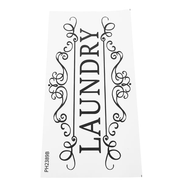 unbranded Vinilo Decorativo Para Lavandería Negro Para Paredes Compatible Con Tintorerías Y