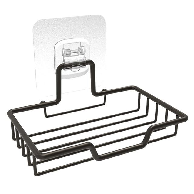 Estante de acero inoxidable para guardar esponjas y jabón, adhesivo sin taladrar.