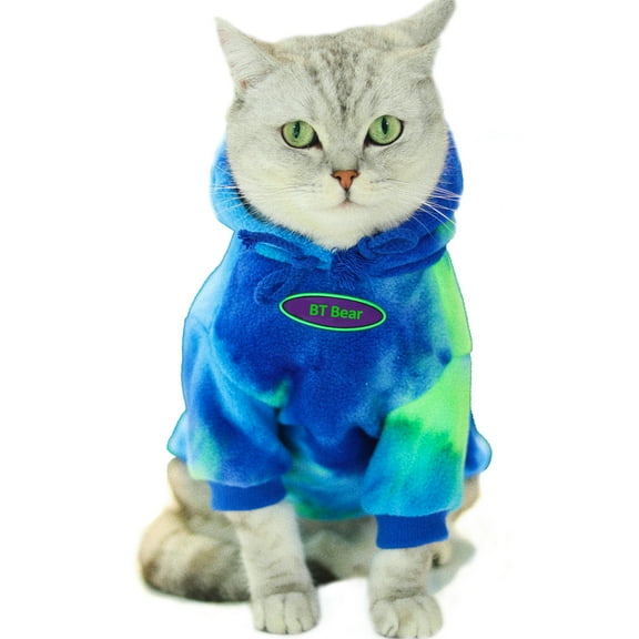 BT Bear Dog Hoodie Sweaters, Dog Winter Clothes, Pet Hooded Sweatershirt Pullover, Dog Outfit Coat Apparel for Small Medium Large Dogs Green XS