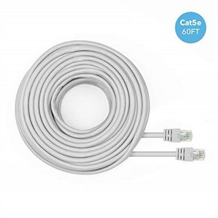 Amcrest Cat5e Cable 60ft Ethernet Cable Internet High Speed Network Cable for POE Security Cameras, Smart TV, PS4, Xbox One, Router, Laptop, Computer, Home (Best Internet Security For Laptop)