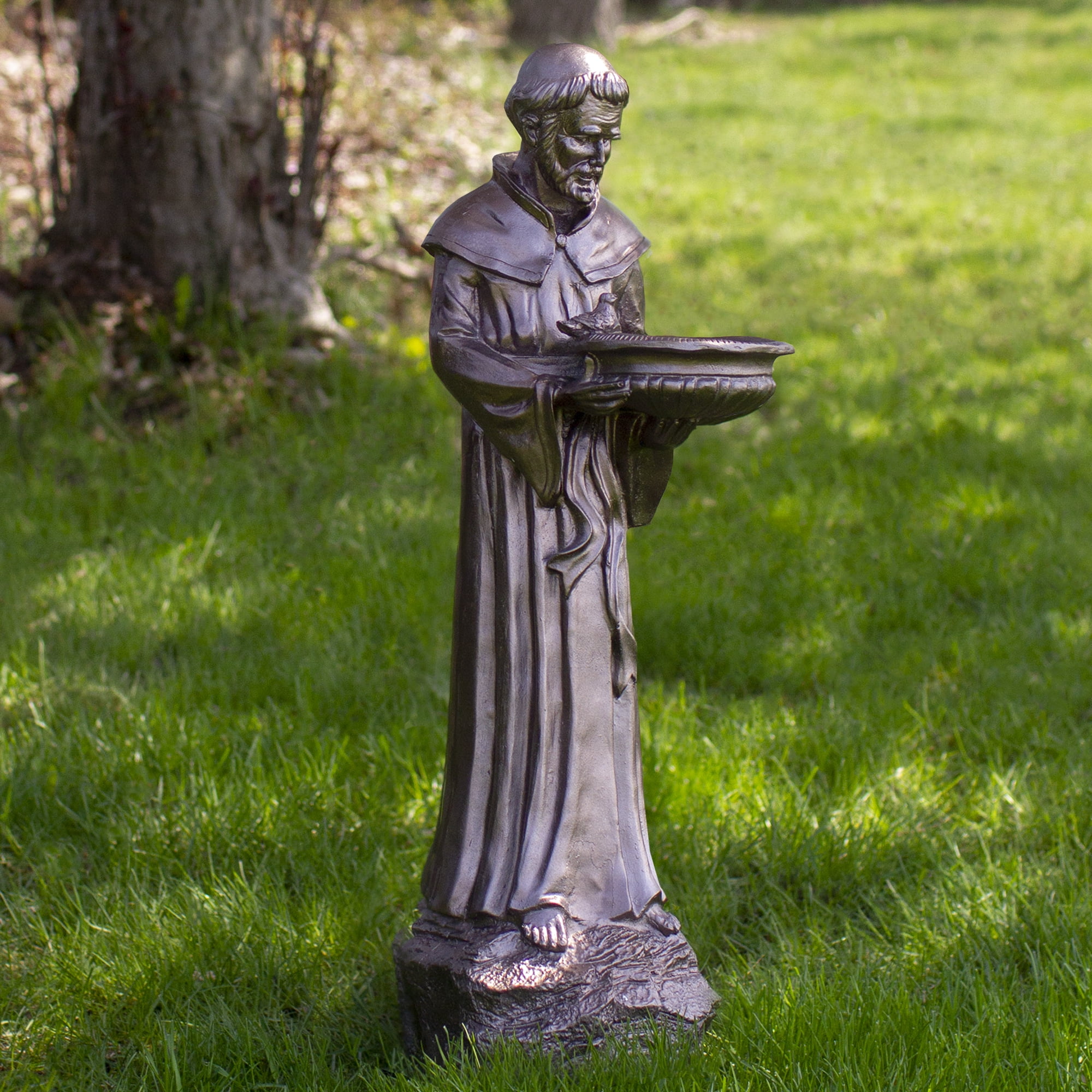 Northlight St. Francis of Assisi Religious Bird Feeder Outdoor Garden Statue