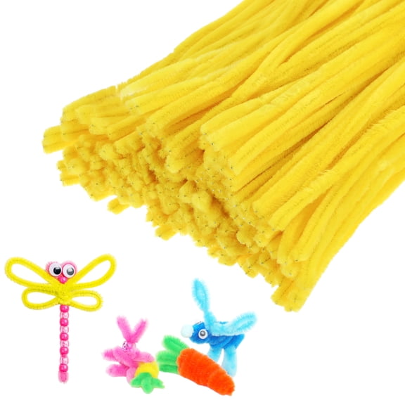 Uxcell 200-Pack Pipe Cleaners Craft, 11.8" Chenille Stems for Art/Festivals Bouquet/Craft/Christmas/DIY Projects [Yellow]