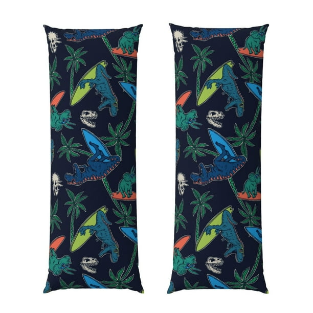 Balery Dinosaur Funda Protectora para Almohada Corporal de Algodón Hipoalergénico con Cierre(55 x 21 pulgadas), Almohadas No Incluidas