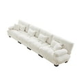 thumbnail image 4 of Miekor Furniture 4-Seater Sectional Sofa Modular Deep Seat Sofa Couch, Chenille Sofa Comfy Upholstered Sofa for Living Room, Apartment, Studio, Office,Chenille White 78758, 4 of 14