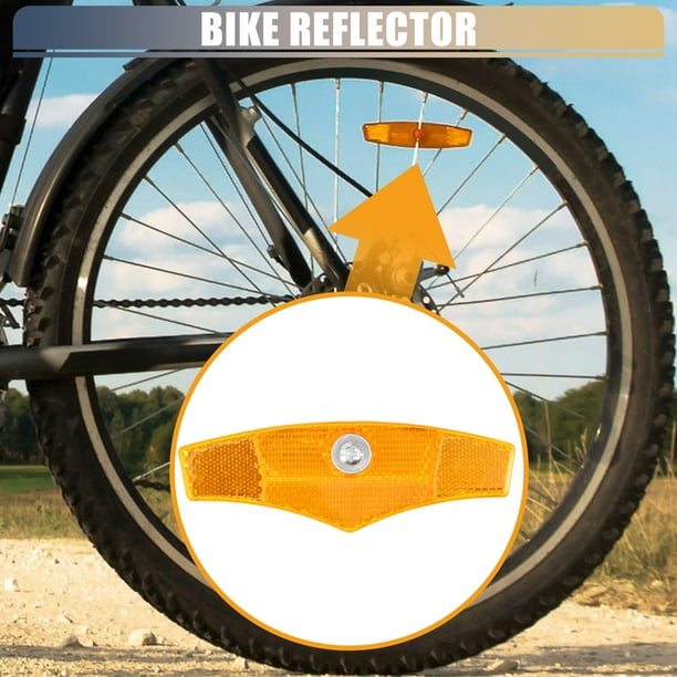 Yellow Riding Bike Bicycle Warning Reflector Road Spoke Lights