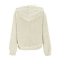 thumbnail image 6 of Miluxas Zip up Hoodies for Women Long Sleeve Loose Hooded Coat Casual Loose Fit Warm Outerwear Fall Winter Jackets Beige M(M), 6 of 7