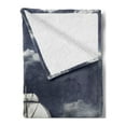 thumbnail image 2 of Landscape Soft Flannel Fleece Throw Blanket, Cloudy Sky Caribbean Pirates Ship Oil Print Like Art Image, Cozy Plush for Indoor and Outdoor Use, 60" x 80", Blue Grey Pale Grey, by Ambesonne, 2 of 5
