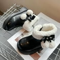 thumbnail image 4 of NAISIBABY Girls Ankle Boots with Pom, Non-Slip Low Heels Side Zipper Faux Fur Lined Winter Mid Calf Princess Shoes Black 9.5(Little Kids), 4 of 9