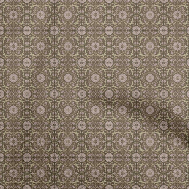 oneOone Polyester Spandex Tawny Brown Fabric Damask Craft Projects Decor Fabric Printed By The Yard 56 Inch Wide
