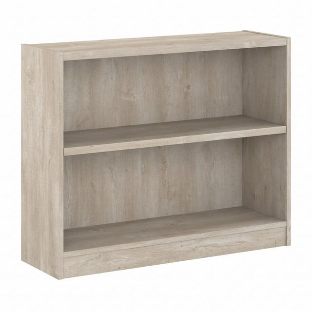 Bush Furniture Universal 2 Shelf Bookcase in Washed Gray