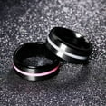 thumbnail image 3 of 8mm Men's Black Wedding Bands Titanium Steel White/Green/Purple/Pink Ring, 3 of 9