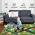 thumbnail image 2 of Lukhevev Tapis pour Enfants Tapis de Voiture pour Enfants Tapis de Jeu Voitures avec Support en Caoutchouc Tapis de Vie Urbaine pour Voitures Carte Amusante de la Ville pour Chambre Garçons (Rose-Tapis, 2.6x3.9ft), 2 of 6