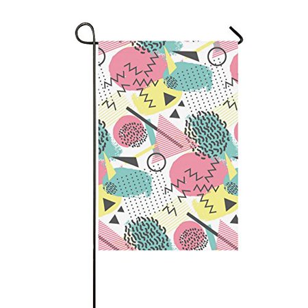 MYPOP Geometric Design Triangles Circles Yard Garden Flag 12 x 18 Inches