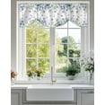 thumbnail image 2 of Purple Flowers Tie Up Valances Curtain, Adjustable Kitchen Butterfly Watercolor Floral Leaf Valances for Windows Decor, Rod Pocket Short Curtains Set for Bedroom/Bathroom, 42"x18", 2 of 8