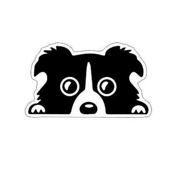 Dog Peeking Decal, Vinyl Dog Face Sticker for Car, Car Window Decal with Pet Peeking Adhesive Dog Decal Black and White, 1 PC