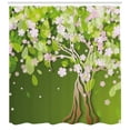 thumbnail image 3 of Ambesonne Tree Shower Curtain, Blossoming Petals Florets, 69"Wx70"L, Fern Green Pale Pink, 3 of 3