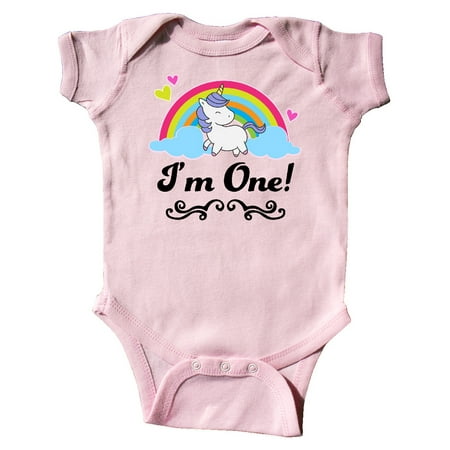 

Inktastic 1st Birthday Unicorn Rainbow 1 Year Old Party Gift Baby Girl Bodysuit