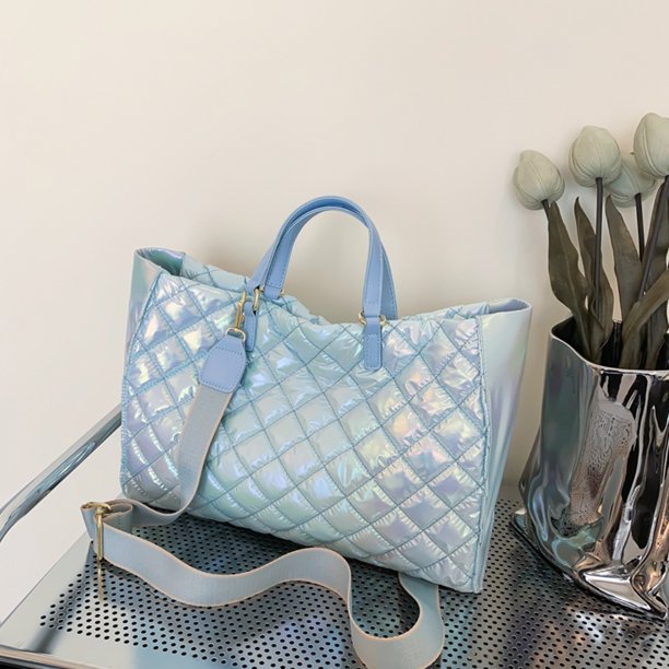 Bolso Bandolera Acolchado Mujer Gran Capacidad para Shopper Viaje Azul