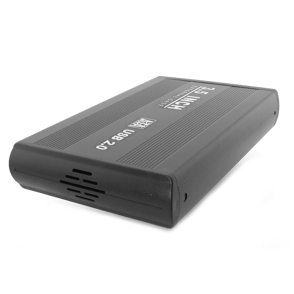 3.5 inch USB 2.0 Aluminum External SATA Hard Drive Enclosure Case Black NEW