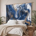 thumbnail image 3 of Blue Marble Large Tapestry for Bedroom Wall Hanging Tapestry, Modern Minimalist Abstract Fluid Art Ceiling Backdrop Tapestries Poster Blanket Wall Decor for Teens Room Living Room Dorm 85" x 90", 3 of 8