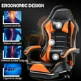 thumbnail image 6 of Gaming Chair With Footrest,Computer Chair With Headrest And Lumbar Support ,Pu Leather Video Game Chairs For Adults, Adjustable Waist-Back ,Office Chair With Pedals, Video Gaming Chair,Orange, 6 of 7