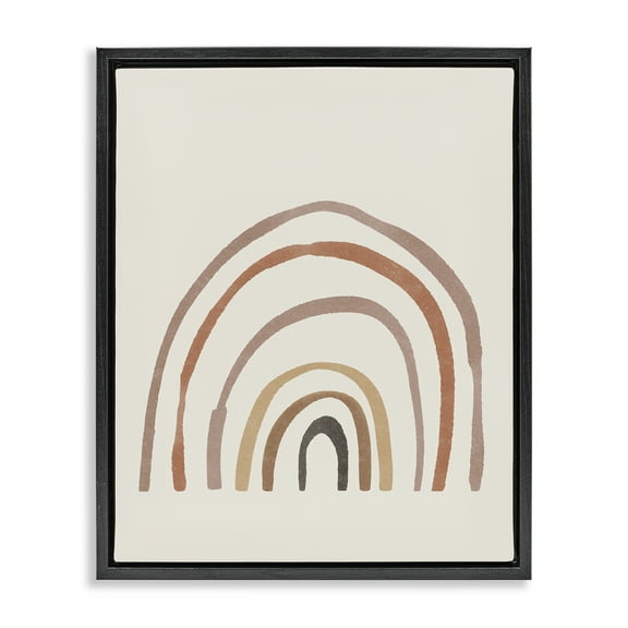 Stupell Industries Quirky Neutral Rainbow Abstract Painting Black Floater Framed Canvas Art Print Wall Art, 17 x 21