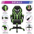 thumbnail image 4 of Giantex  Gaming Chair,  Ergonomic Recliner Chair w/Massage Lumbar Pillow, Adjustable Backrest, Footrest & Wheels, Racing Style Video Chair for Home Office, Green, 4 of 8
