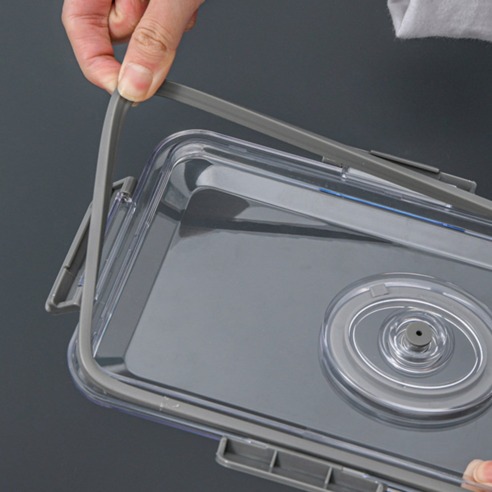 Huayishang Storage Box Vacuum Seal Containers Food Fresh Container for Vacuum Seal Vacuum Container, Kitchen Essentials Clearance Sale Grey