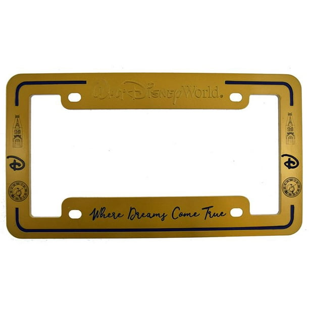 Disney License Plate Frame Where Dreams Come True Gold Tone Walmart Com