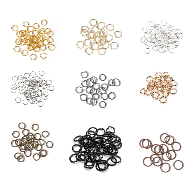 200 Pieces Rings Anklet Jewelry Making Finding Decorative Craftsman Supply Connection Connector Handmade Handicraft DIY Crafting Accessory Dark Black