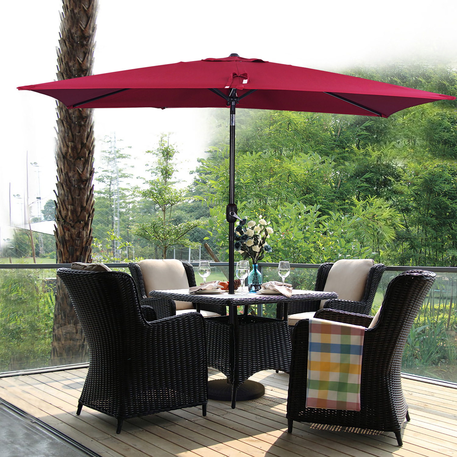 ACEGOSES 10 x 6.5ft Patio Umbrella Outdoor Rectangular Umbrella Patio