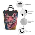 thumbnail image 4 of Lsque Pink Tiger Gold Leaves Laundry Basket, Laundry Hamper, Dirty Clothes Hamper for Laundry, Collapsible, Waterproof Laundry Baskets with Aluminum Handles for Laundry, Dorm, Family, 4 of 6