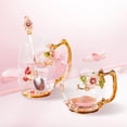 thumbnail image 2 of Taza para beber AISVELDY, taza de cristal con forma de flor con cuchara, caja de regalo, 2 of 7