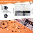thumbnail image 4 of 24 Styles White Black Beads 576pcs 8mm Halloween Loose Beads Opaque Beads Pearl Beads Gemstone Beads Star Beads for Bracelet Earring Halloween Eid Mubarak Ramadan Jewellery Making, 4 of 7