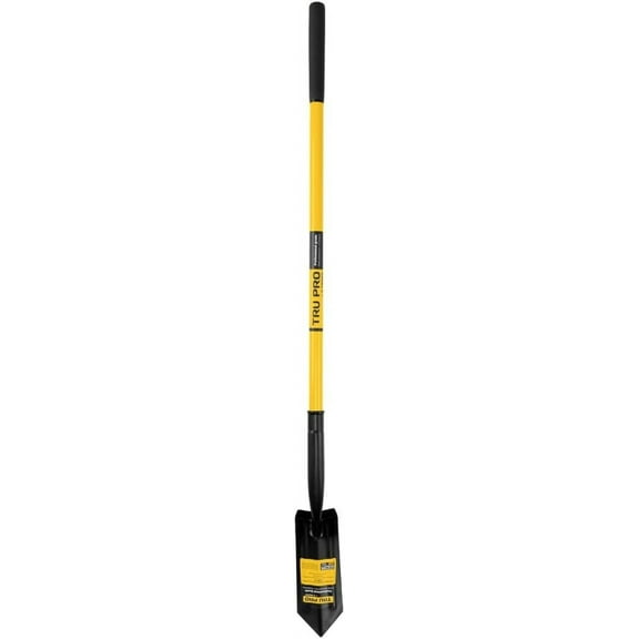Truper 33436 California Trenching Shovel - 4-Inch Blade with 46-Inch Fiberglass Handle with Non-Slip Grip, 13 Gauge Blade