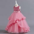 thumbnail image 5 of QISIWOLE Little Girl's Sequin Sleeveless Mesh Princess Dress Party Ball Gown for Wedding Party，4-14 Years, 5 of 9