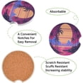 thumbnail image 3 of FREEAMG 2 Pack Palm Sunset Car Cup Holder Coaster Anti Slip Car Coasters Drink Coaster Cute Auto Interior Accessories for Women & Men 2.5", 3 of 6