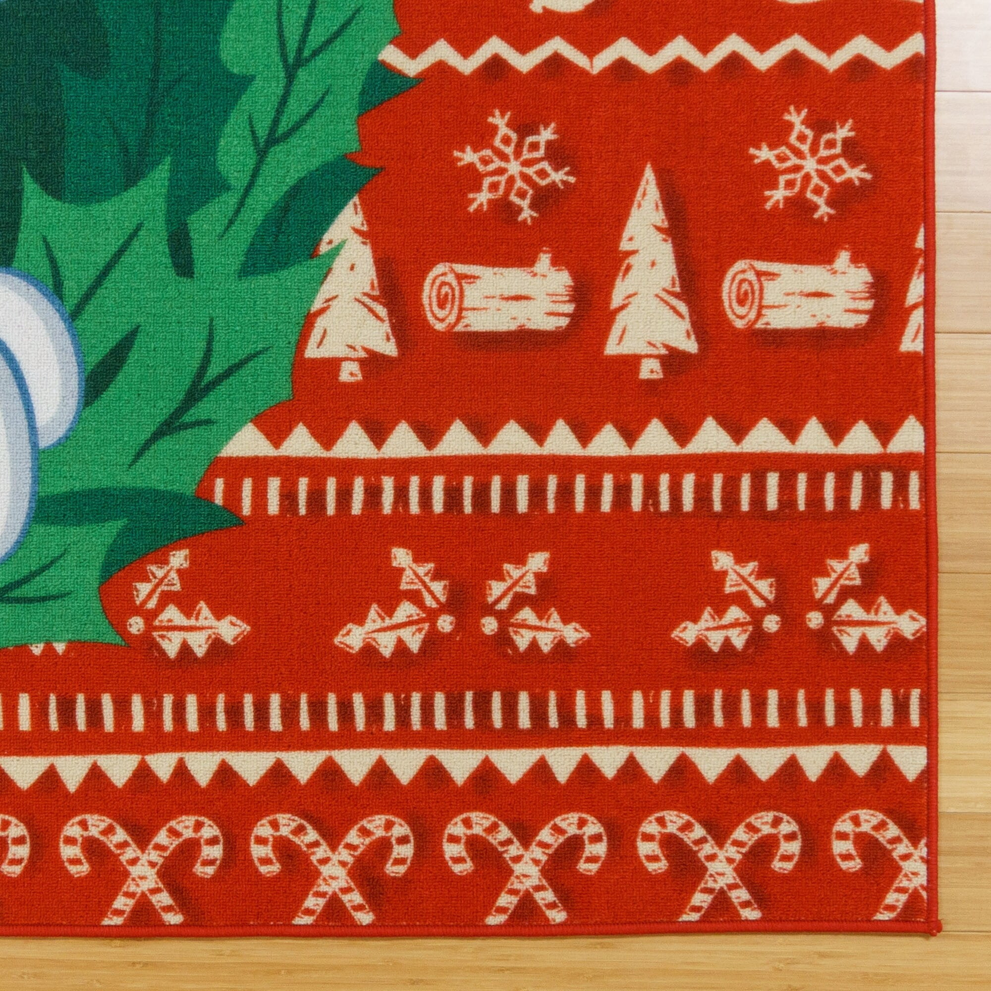 Disney Kids Digital Mickey Wreath Disney Youth Printed Wreath Indoor Area Rug, 4x6