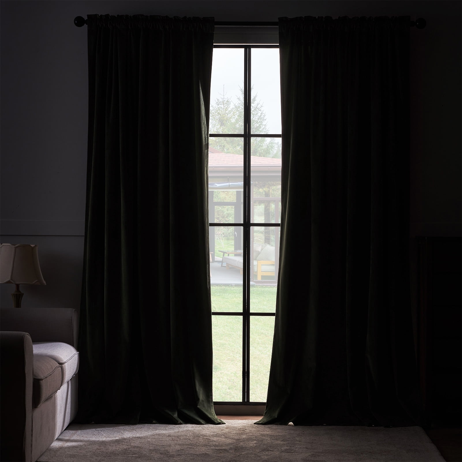 Top Finel Blackout Luxury Velvet Curtain, 84 inches Long Rod Pocket Back Thermal Insulated Noise Reduce Curtains for Living Room Bedroom,Set of 2