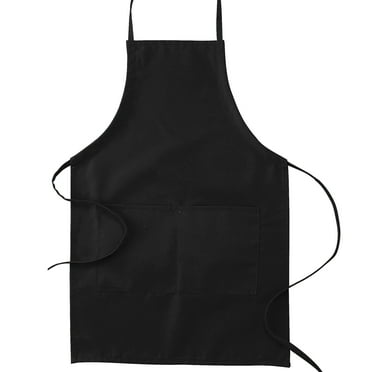Bib Apron Unisex Black Apron Bulk with Roomy Pockets Machine Washable for Kitchen Crafting BBQ, Limit One Per Customer