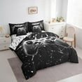 thumbnail image 3 of Videogames Reversible 7Pcs Comforter Set Full Size,Geometric Honeycomb Gameapd Fitted Flat Sheet Modern Gamer Bedding Set Room Decor Teens Black Gaming 2 Throw Pillow,2 Pillowcases, 3 of 6