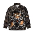 thumbnail image 4 of Uorisanigo Quarter Zip Pullover Sweatshirts Fall Winter Clothes Camo Hunting Tiger Long Sleeve Half Zipper Sweatshirts Loose Athletic Pullover Tops Half Zip Mock Neck Hoodies, 4 of 7