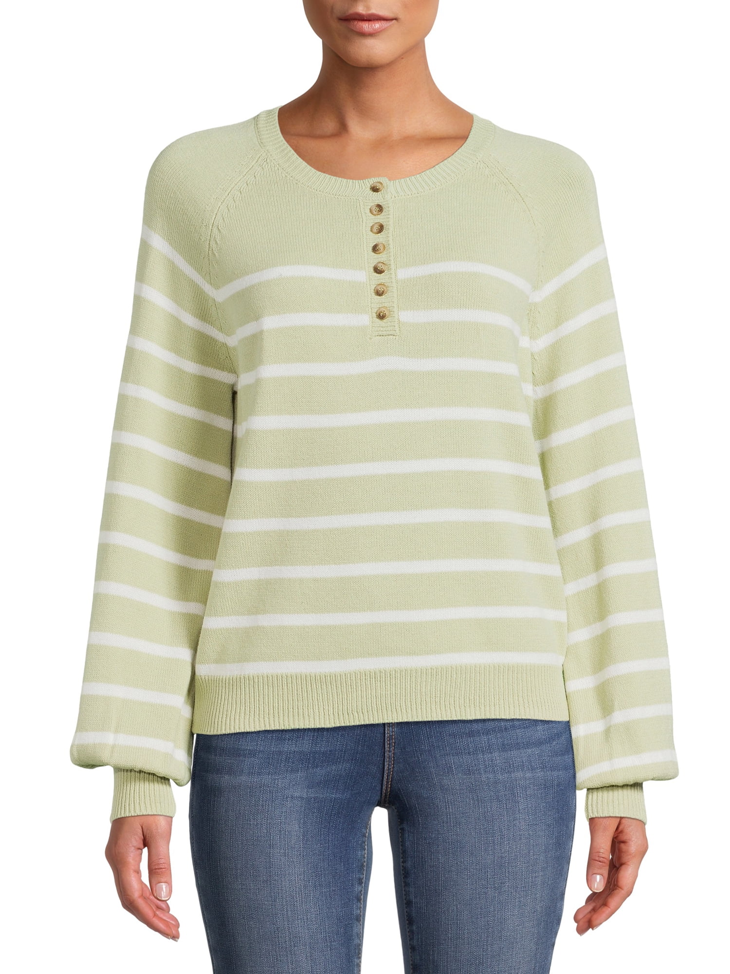 Long Sleeve Henley Sweater - Walmart 