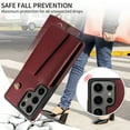 thumbnail image 5 of Allytechgroup Wallet Phone Case for Samsung Galaxy S22 Plus, Built-in Shoulder Strap Lanyard Stand RFID Blocking Shockproof Protective Back Cover for Samsung Galaxy S22 Plus, Winered, 5 of 7