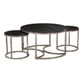 thumbnail image 1 of SEI Meubles Lachlan Rond en Métal Emboîté Ensemble de Table Basse en Champagne/Espresso, 1 of 3