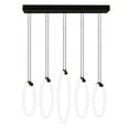 thumbnail image 5 of CWI Lighting Hoops 5 Light Contemporary Metal LED Chandelier in Black, 5 of 5