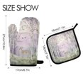 thumbnail image 2 of Yayeee Oven Mitts and Pot Holder Set of 4 Heat Resistant Kitchen Gloves Baking Hot Pad, Purple Deer, 2 of 5